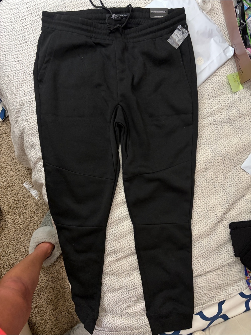 Black Kids Jogger Sweatpants with Drawstring Waist